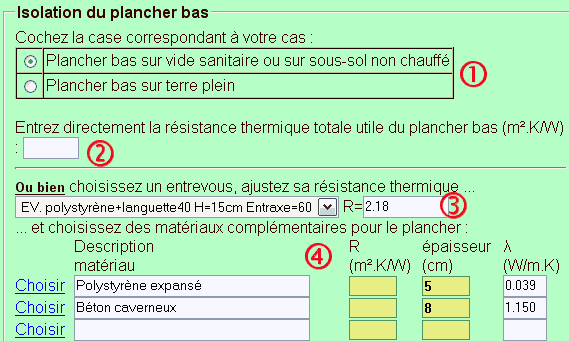 formulaire plancher bas