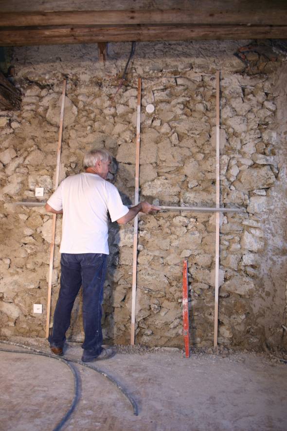 Pose des lattes de guidage