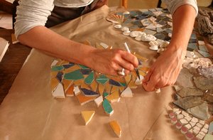 découpe des divers espaces de la fresque